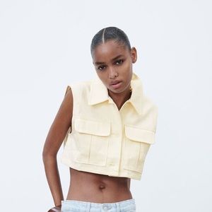 ZARA cropped vest with pockets